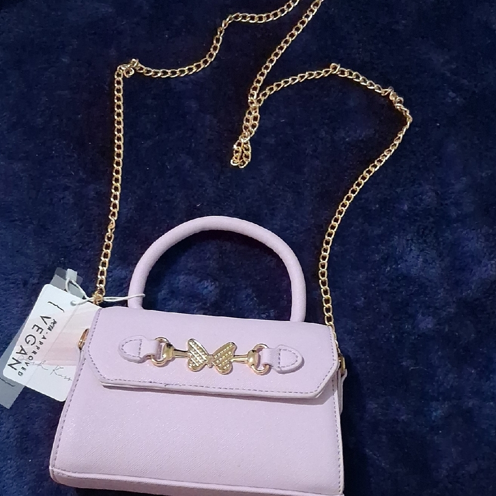 Chic Pink and Gold Mini Bag with Structured Design